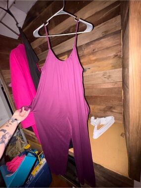 Women’s Ombre Spaghetti-Strap Jumpsuit - Plum